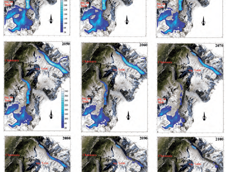 Déclin des deux plus grands glaciers des Alpes françaises au cours du XXIe siècle : Argentière et Mer de&nbsp;Glace